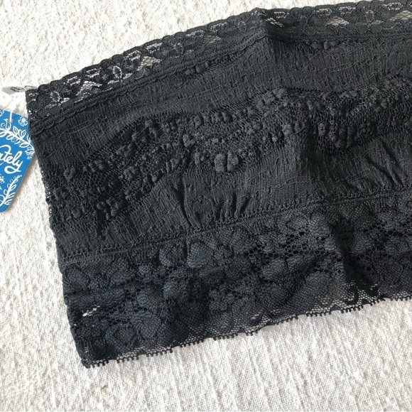 Free People Scallop Lace Bandeau Black New XS - Picture 3 of 5